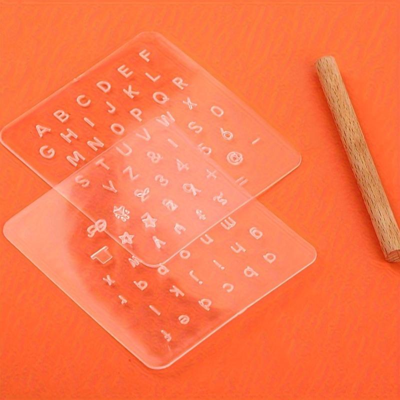 3pcs/set Creative Handmade Leather Printing, Transparent Alphanumeric Seals, Handmade Leather Goods Carving DIY Tools, Leather Engraving Printing Mold