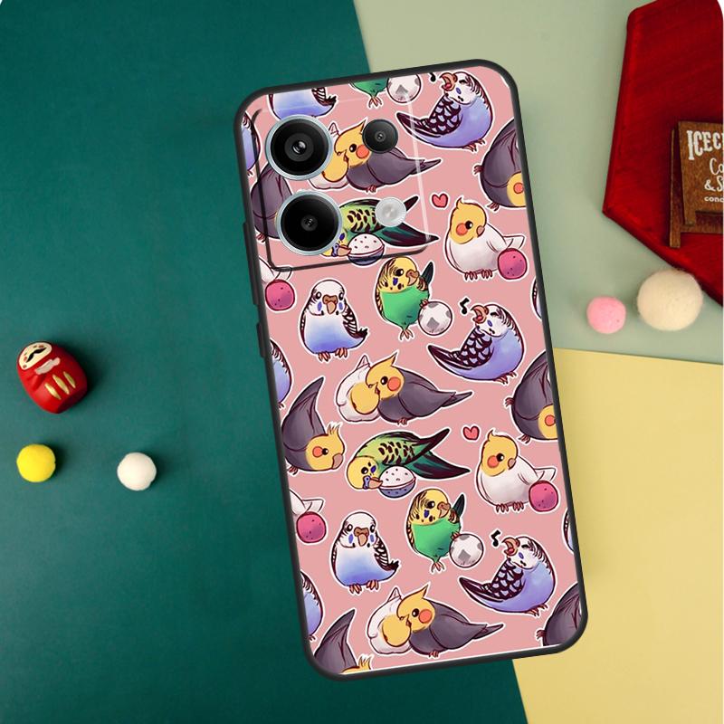 

Cartoon Cockatiel Collage Case For Xiaomi Redmi Note 13 14 12 11 10 15 Pro Plus Redmi 13 15 14C 13C 15C 10C 12C Funda Redmi Note 14 5G