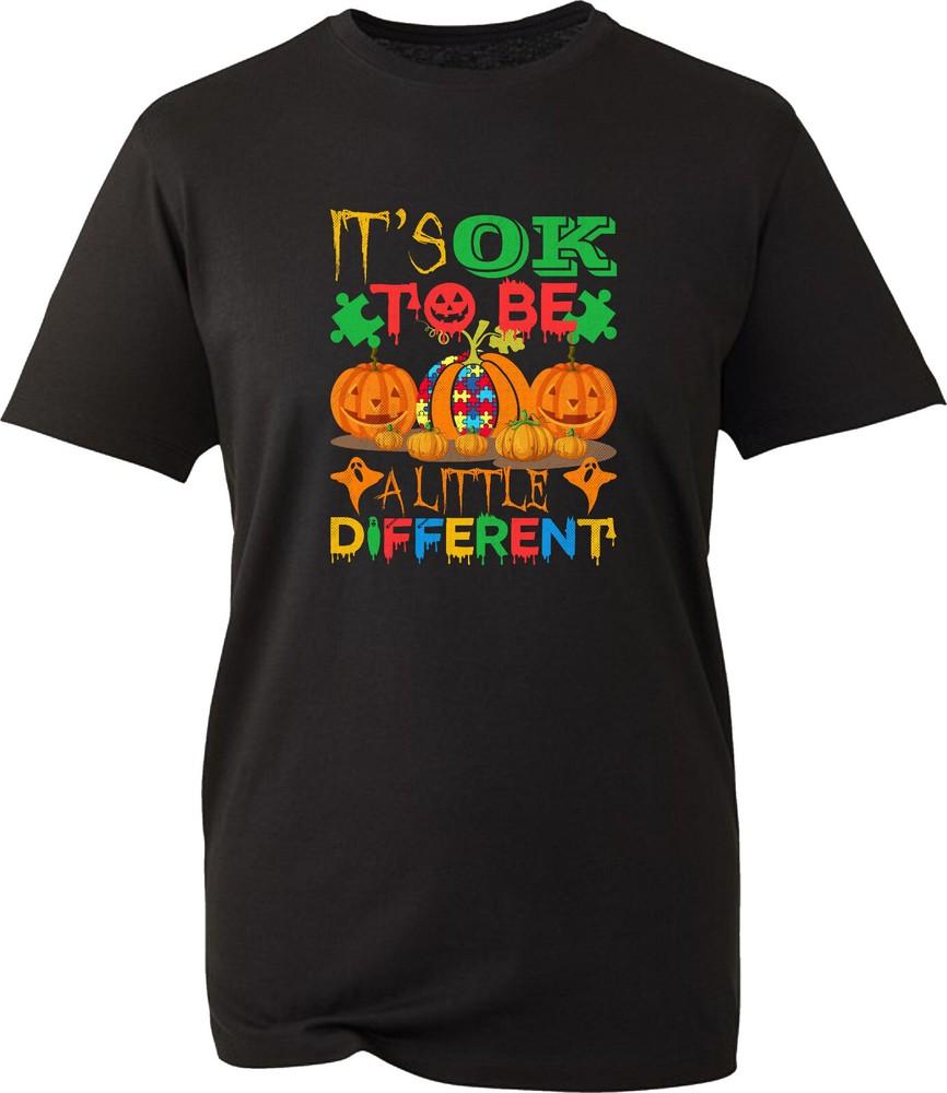 Es ist okay, ein bisschen anders zu sein Halloween T-Shirt Autismus Bewusstsein Unisex Oberteil
