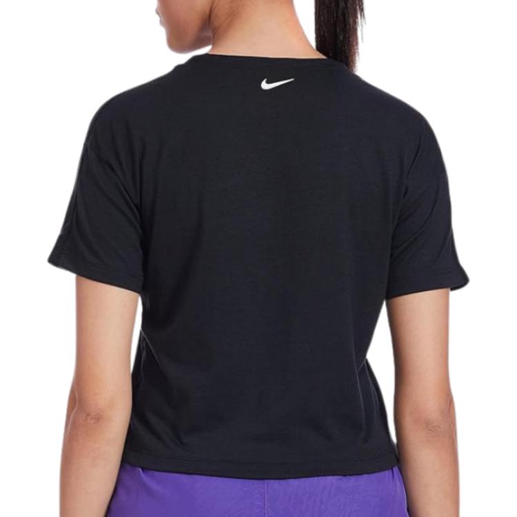 Nike Dri-FIT Sport Rundhals Buchstaben Pullover Kurzarm T-Shirt Damen Tops Schwarz CT6971-010