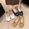 Casual Round Toe Cute Gentle Soft Sole Women's Flat Bottom Versatile Butterfly Bow Commuting Not Tiring Foot Women's Shoes
