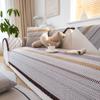 Cotton Coarse Cloth Non-slip Sofa Slipcover Modern Corner Cover Sofa Covers Living Room Stripe Sofa Towel Solid Wood Couch Cover