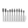 10pcs Premium Tungsten Carbide Rotary Burrs Set Double-Cut, High Efficiency For Sharpening Grinding Deburring with Power Tools