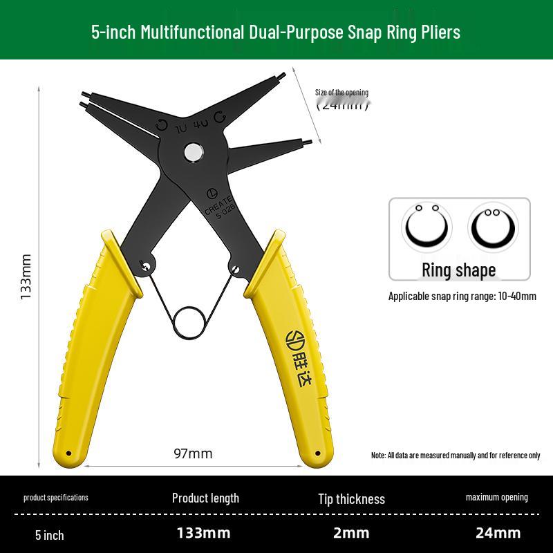 Small Pointed Nose Snap Ring Pliers for Internal/External Circlip, Spring, Expansion, and Retaining Rings