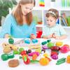 6/9/12pcs Fruit Cutting Toys Magnetic Wooden Cutting Fruits Vegetables Play House Simulation Kitchen Food Toys for Children