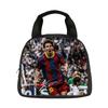 M-Messi School Handbag Insulated Lunch Bag Football Star Student Bento Food Container Bags Reusable Thermal Cooler Lunch Box