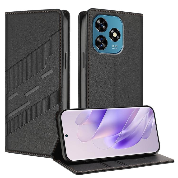 

Embossed Multi-functional Wallet Retro Leather Phone Case For Oukitel C51 чёрный