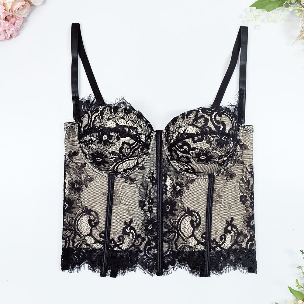 Cross-Border Bestseller: Sexy Lace Strapless Bustier with Cut-Out Design