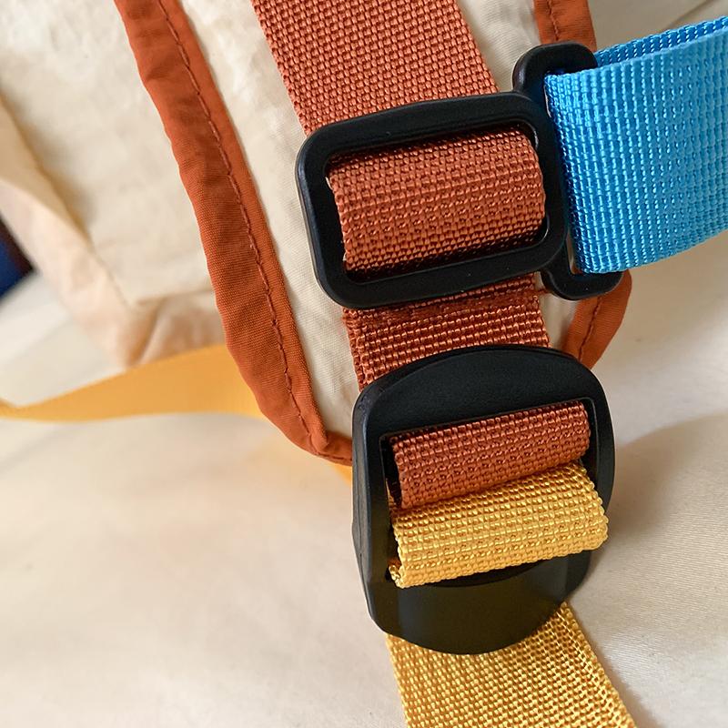 Contrast Color Backpack Stitching Student Schoolbag Women's Lightweight Backpack