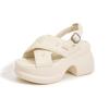Platform-soled sports sandals women's outer wear summer 2025 new versatile trendy elastic band stepping on shit thick heel fashion women's shoes