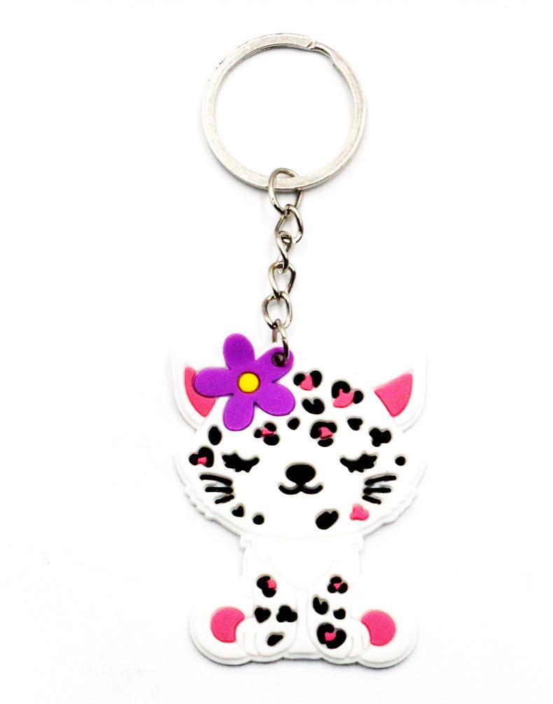 Jungle Animal Cartoon Keychain - Cute PVC Epoxy Pendant for Car Keys