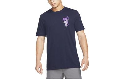 T Shirts Men's Blue Crew Neck Moderate Straight Fit DM5680-498