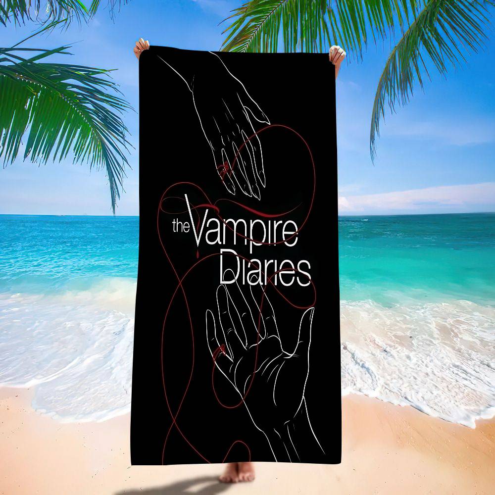 Horror TV The V-Vampire Diaries Bath Towel Microfiber Soft Water Absorbing Breathable For Girl Kids Decorative Beach Towel