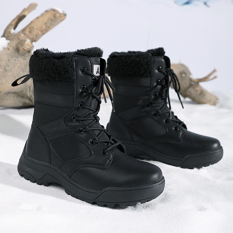 Winter Snow Boots Plush Warm Cotton Shoes Wear-resistant Sports Outdoor High-top Lace-up Women's Boots