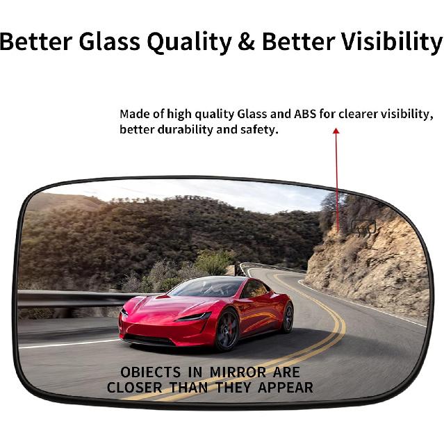Passenger Side Mirror Replacement For 2011-2017 Chrysler 200, 2012- Chrysler 300, 2011- Dodge Charger, 2012- Dodge Challenger Mirrors Glass - Convex
