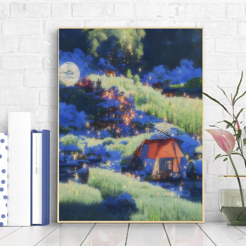 Full Round Diamond Painting Night 5D Embroidery Landscape Home Decoration Art Mosaic Handmade 30x40cm/12x16inch