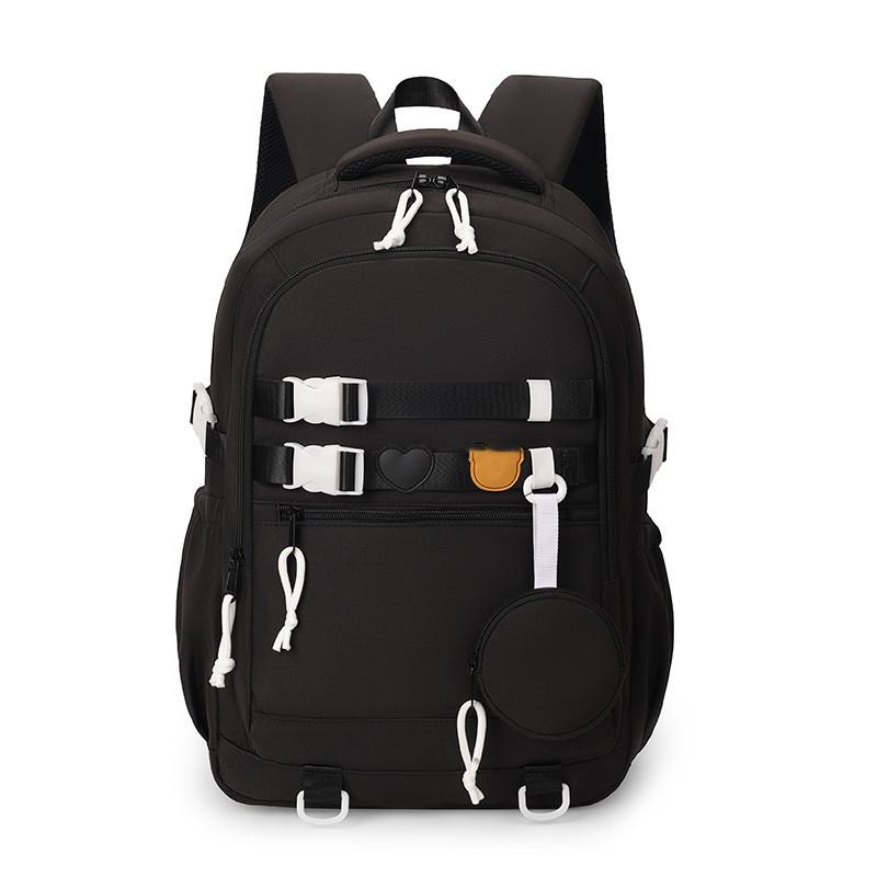 

Japanese ins high-value student schoolbag high school junior high school student large-capacity backpack simple solid color versatile backpack