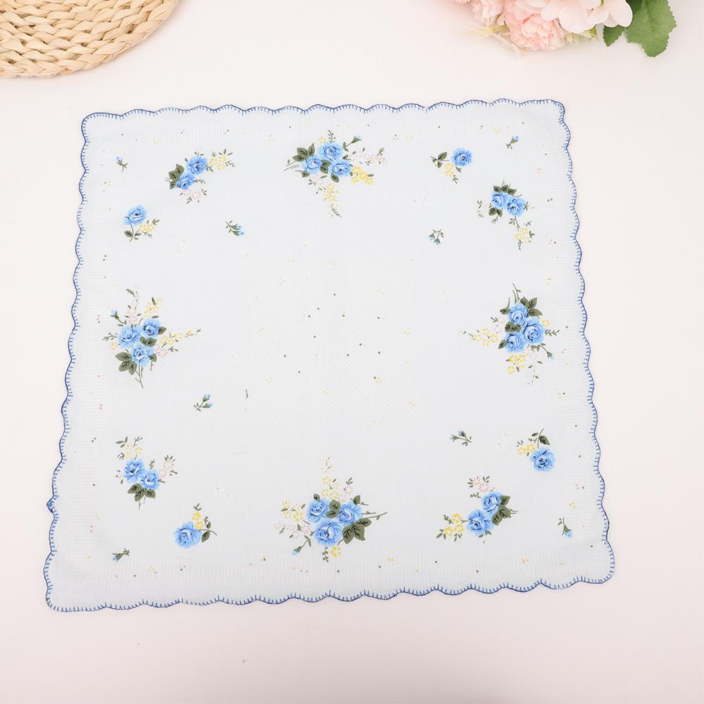 30cm Women's Nostalgic Cotton Handkerchief - Classic Square Towel for Sweat Wiping