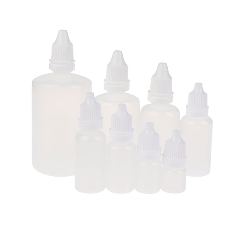 5Pcs 3/5/10/15/20/30/50/100Ml Empty Plastic Dropper Bottle Paint Beauty Oil Ink Squeezable Refillable Bottle Cosmetics Storage