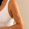 New Punk Gold Color Sequin Open Upper Arm Bracelet for Women Vintage Star Rod Pendant Cuff Bangles Couple Jewelry Gift New