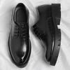 Men's Low Top British Leather Shoes Big Head Warm Fur Thick Bottom Non Slip Work Shoes Elevator Casual Oxford Shoes