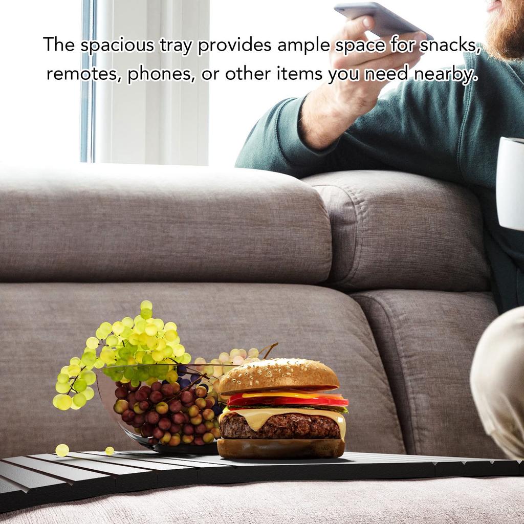 Sofa Armrest Tray Armchair Table Sofa Arm Tray Anti Slip Couch Arm Table for Snacks Drinks Remote Cups