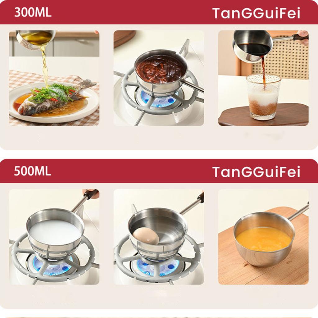 304 Stainless Steel Hot Oil Pot Milk Pan Stainless Steel Sauce Small Saucepan Cooking Boiling Butter Warmer Melting Kitchen Pan