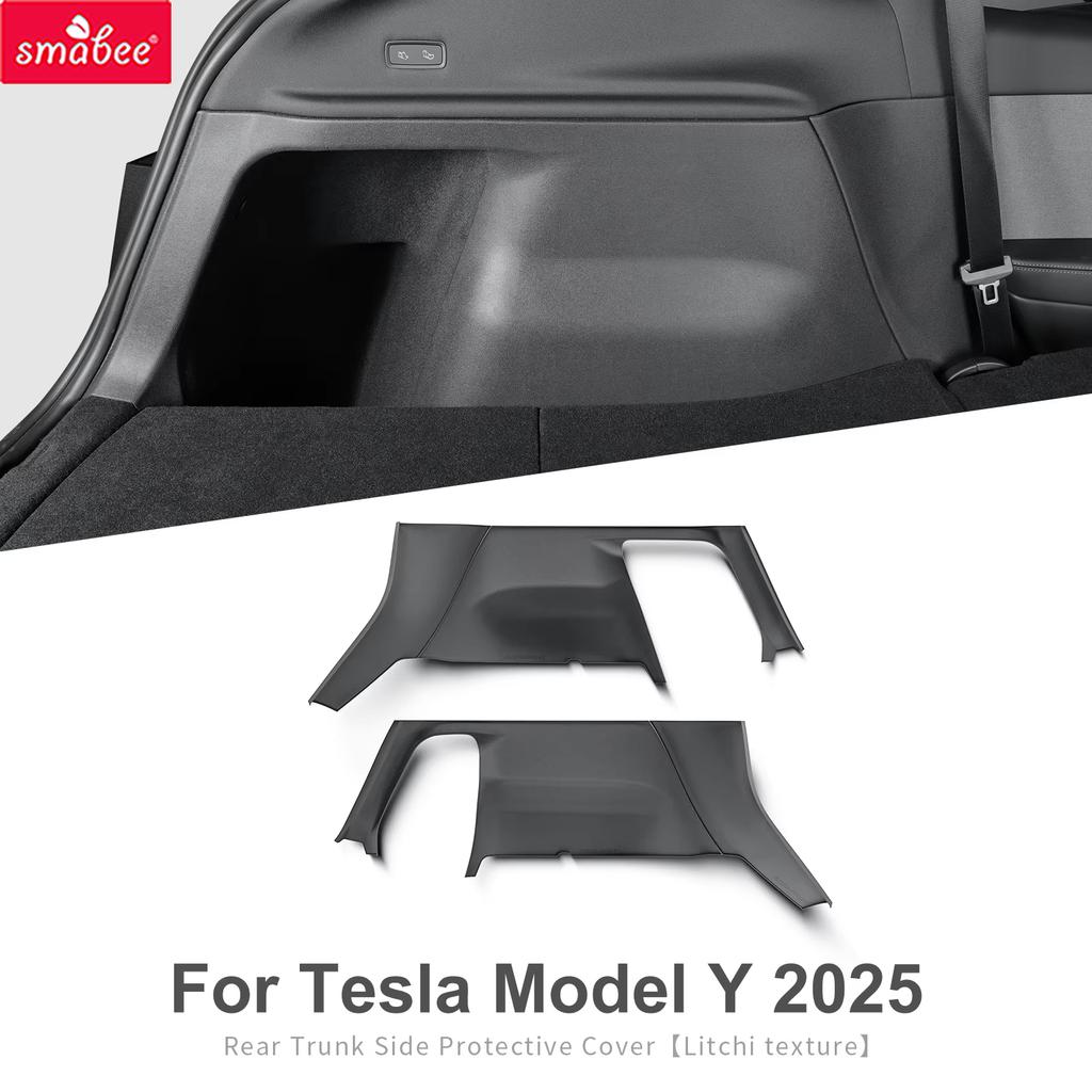 Smabee for Tesla Model Y 2025 2026 Juniper Launch Full Coverage Rear Trunk Side Anti-Kick Pad Protection Kit Car Accessoreis