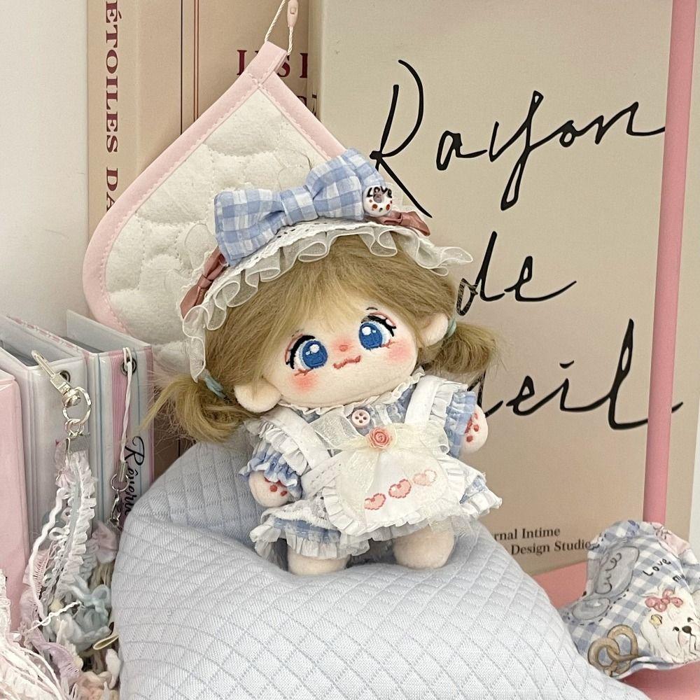 Head Cover Cotton Doll Clothes Lolita Plush Toy Clothes 10cm Cotton Doll  Dress  Children's Gift