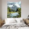 Majestic Mountain River Tapestry  Natural Scenery Art Wall Hanging Modern Home Decor