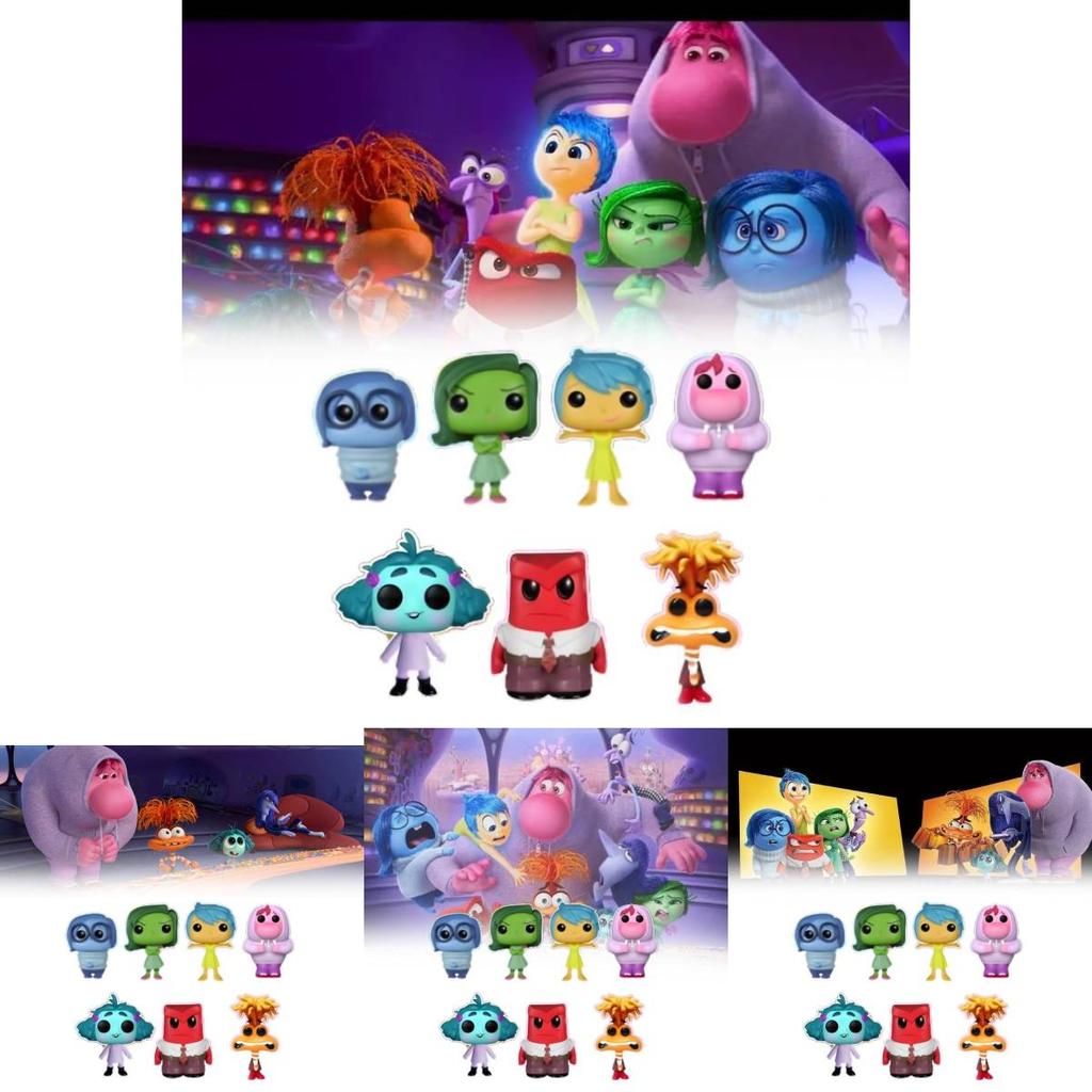 Adorable Inside Out Plush Toy Set Featuring Emotional Characters In Colorful Pvc Design