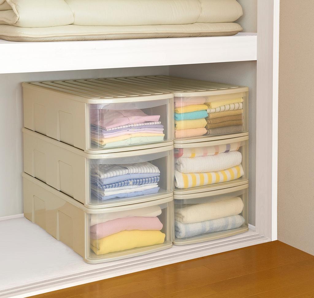 Sanko Spülbecken zur Aufbewahrung von Kleidung, Kunststoff, B 38 x T 74 x H 22 cm, Soft Beige