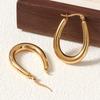 Autumn and Winter Titanium Steel Earrings Stainless Steel Gold-plated U-shaped Earrings Exaggerated Design Personalized Fashionable Earrings