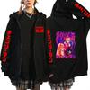 Anime Chainsaw Man Printed Zipper Hoodie Women Casual Loose Retro Harajuku Autumn Winter Long Sleeve Jacket Sweatshirts