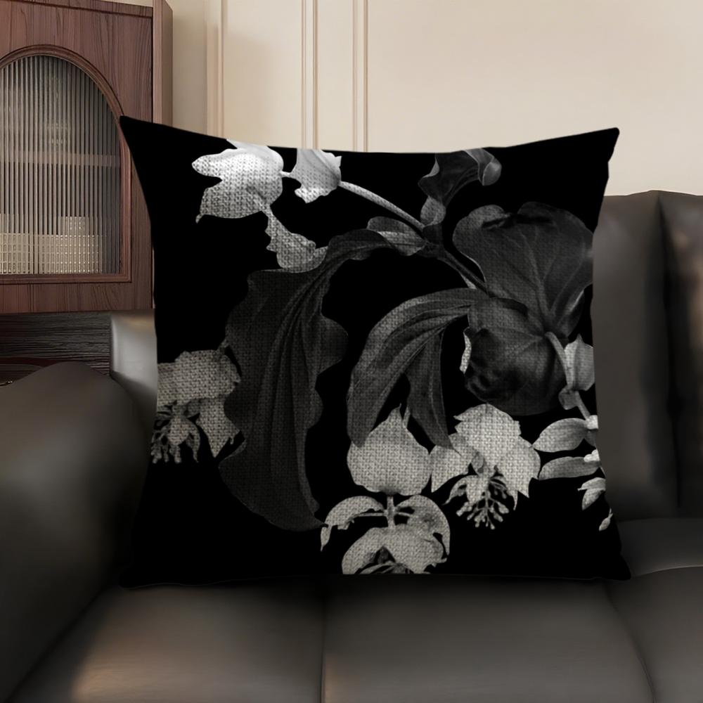 Classic A-Allsaints Floral Cushion Cover Summer Linen Organic Fabric Double-Sided Printing Sofa Pillow Case Home Decor