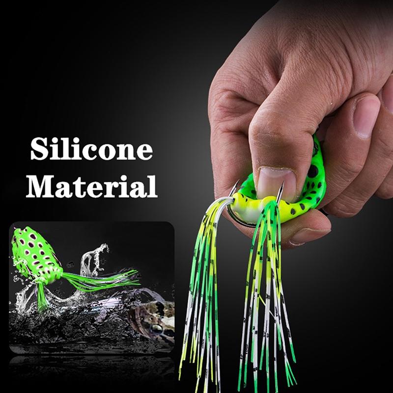 Frog Soft Fishing Lure Double Hooks Artificial Bait Frog Tool