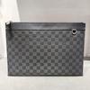 [Pre-Owned] Classic Solid Color Design Leather Handbag Clutch Large Size - Excellent #PWY1LA