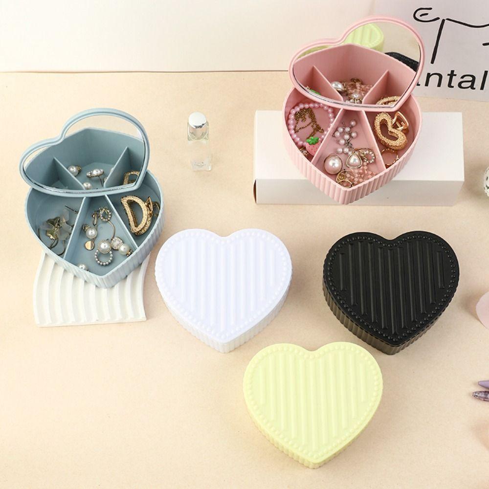 

with Mirror Jewelry Organizer Divided Storage Case Fashion Jewelry Packing Bag Gift чёрный