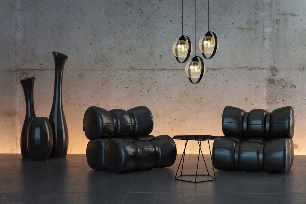 MODERNE HÄNGELAMPE GLAS-SCHIRM-RINGLE