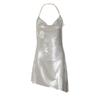 Sexy šaty s halter krkem, bez zad, se zlatým potiskem, vysokým pasem, úzké, krátké, bodycon, pro ženy