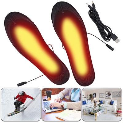 Unisex Electric Heated Insoles Cuttable Washable Rechargeable Thermal Insoles for Winter Fishing Hiking Camping