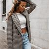 European and American Style Plaid Blazer