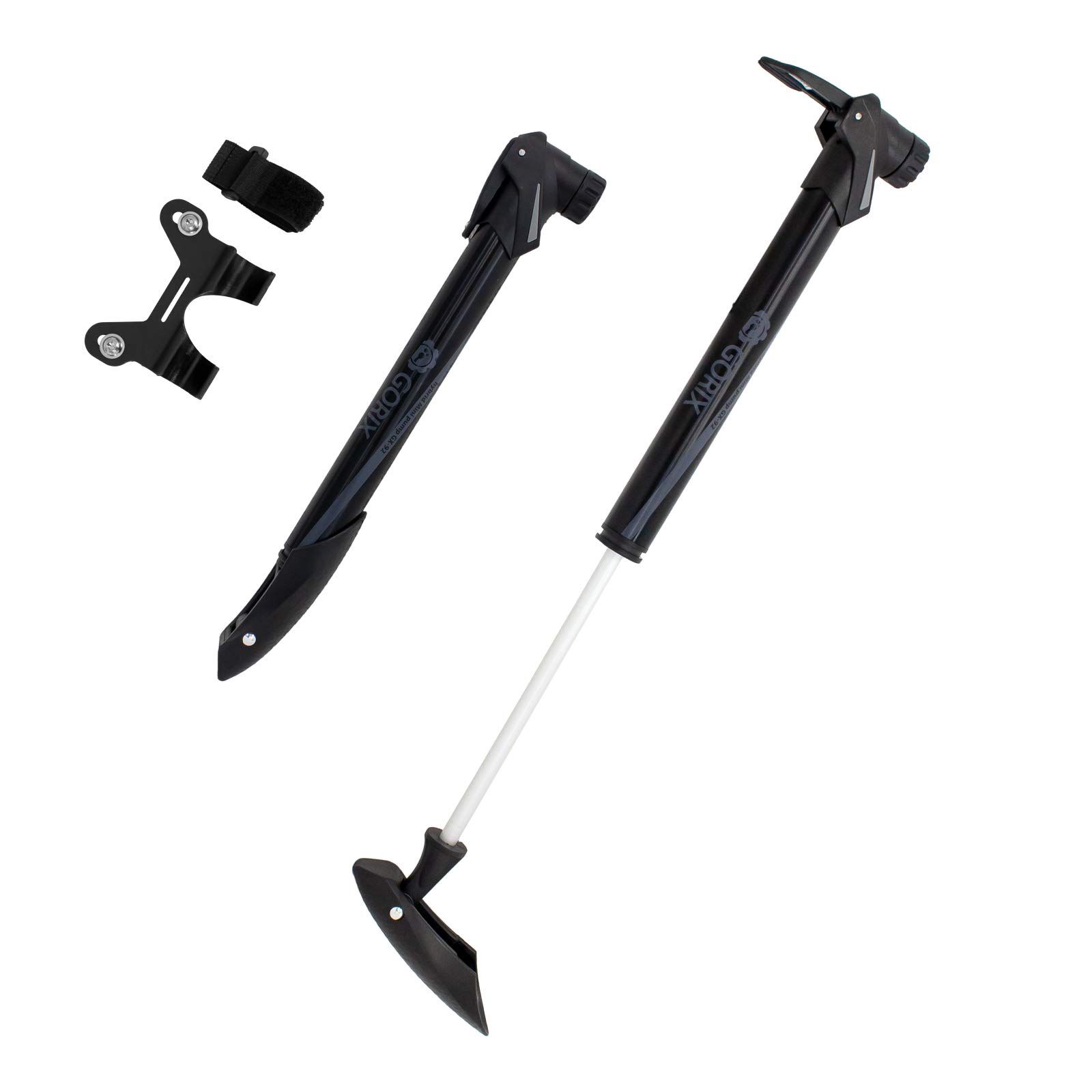 

GORIX Portable Bicycle French American Valve Bicycle Mini Pump Pump, Valve, Compatible, (GX-92) (Matte Black)