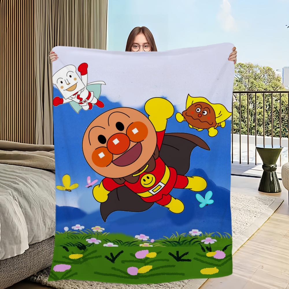 Cute A-Anpanman Printed Comfortable and Soft Sofa, Living Room Bed, Bedroom Blanket Suitable for Travel and Gifts