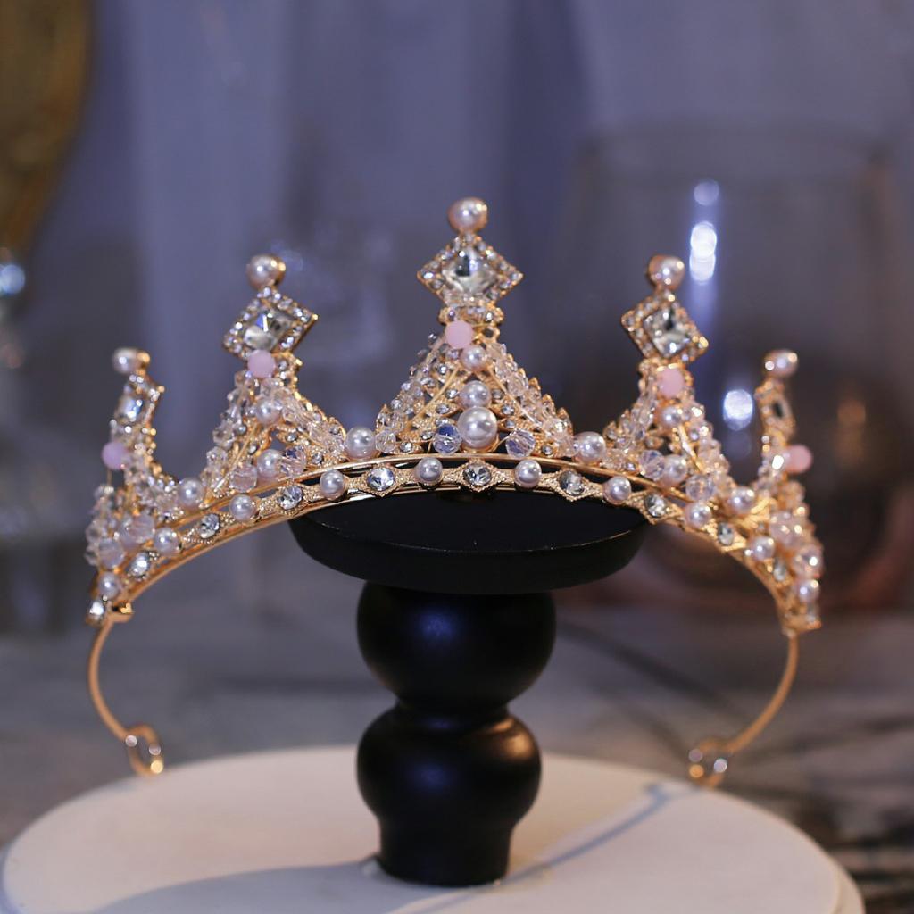 Bridal Luxury Crown Tiara with Diamond Princess Birthday Performance Crown Headband Hair Accessories Dress Accessories