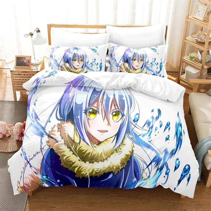 Anime Bedding Set That Time I Got Reincarnated As A Slime Rimuru Kids Gift Duvet Cover Pillowcases Queen King Single Size