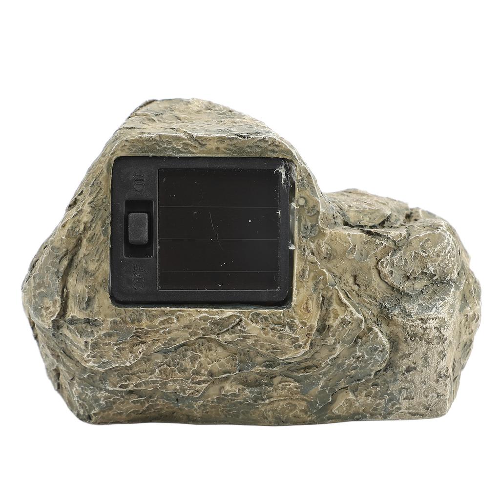 Outdoor Fake Rock Key Box with Solar Light Resin Simulated Stone Spare Key Holder Box for Garden Yard Entryways