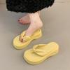 Fashion 2025 New Elegant Wedges Women Slippers Fashion Slip On Open Toe Ladies Platform High Heel Non Slip Beach Slides Flip Flop