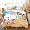 Fashion Adorable Peach And Goma Cat Bedding Set Single Twin Full Queen King Size Bed Set Kids Bedroom Duvetcover Sets Bed