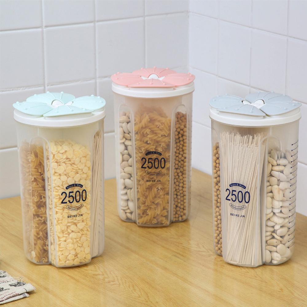 Cereal Storage Container Kitchen Storage Box Food Storage Box With Lids And Compartments